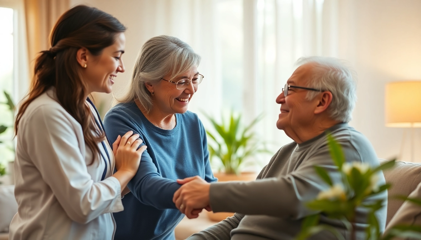 Caregiver providing pflegedienst castrop rauxel support and companionship to an elderly individual at home.