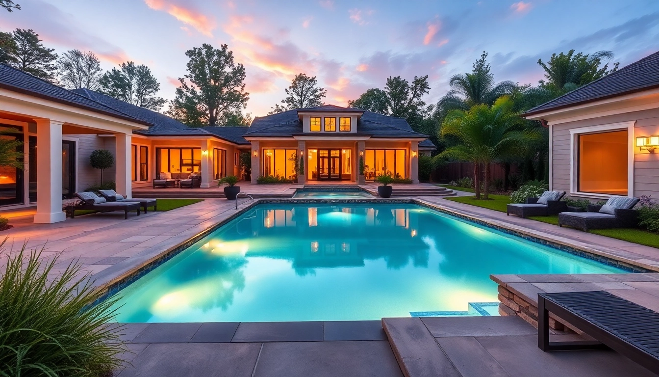 Enhance your outdoor space with stunning hardscapes & pools, showcasing a modern backyard retreat.