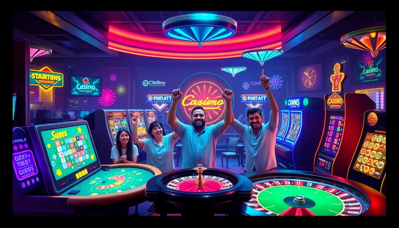 Players engaging with the Earn money Casino experience through exciting games and vibrant environments.