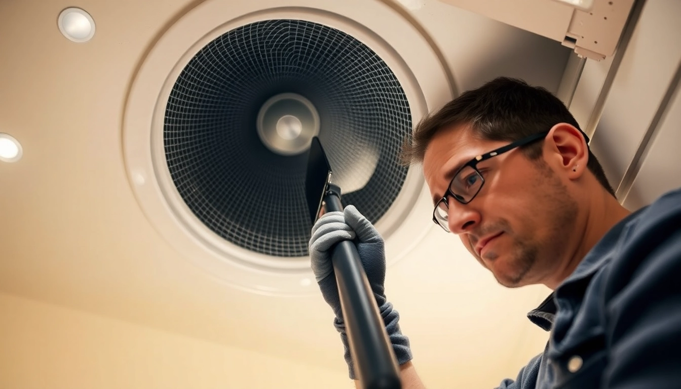 Technician performing dryer vent cleaning in Salt Lake City, Utah for enhanced safety and efficiency.