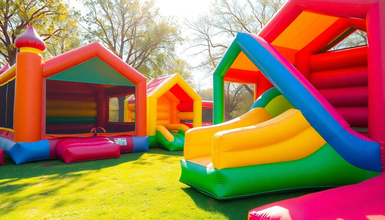 Bounce Houses for Rent Near Me, featuring colorful inflatables for family fun and outdoor events.