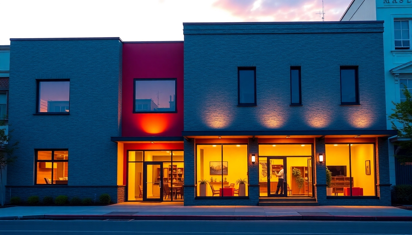 Facade Redesign highlighting vibrant textures and colors in a modern architectural setting.