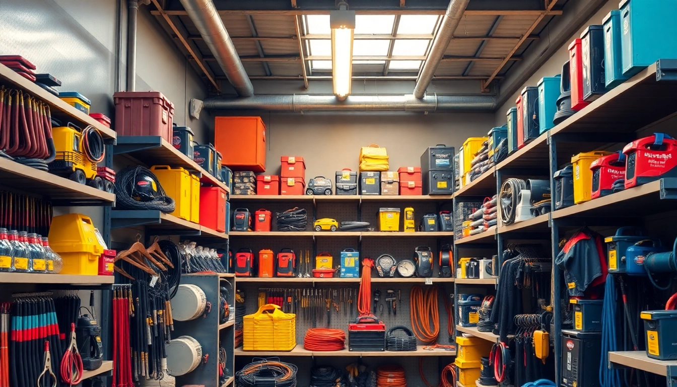 Shop for welding supplies near me, featuring a variety of tools and safety gear showcased in a well-stocked store.