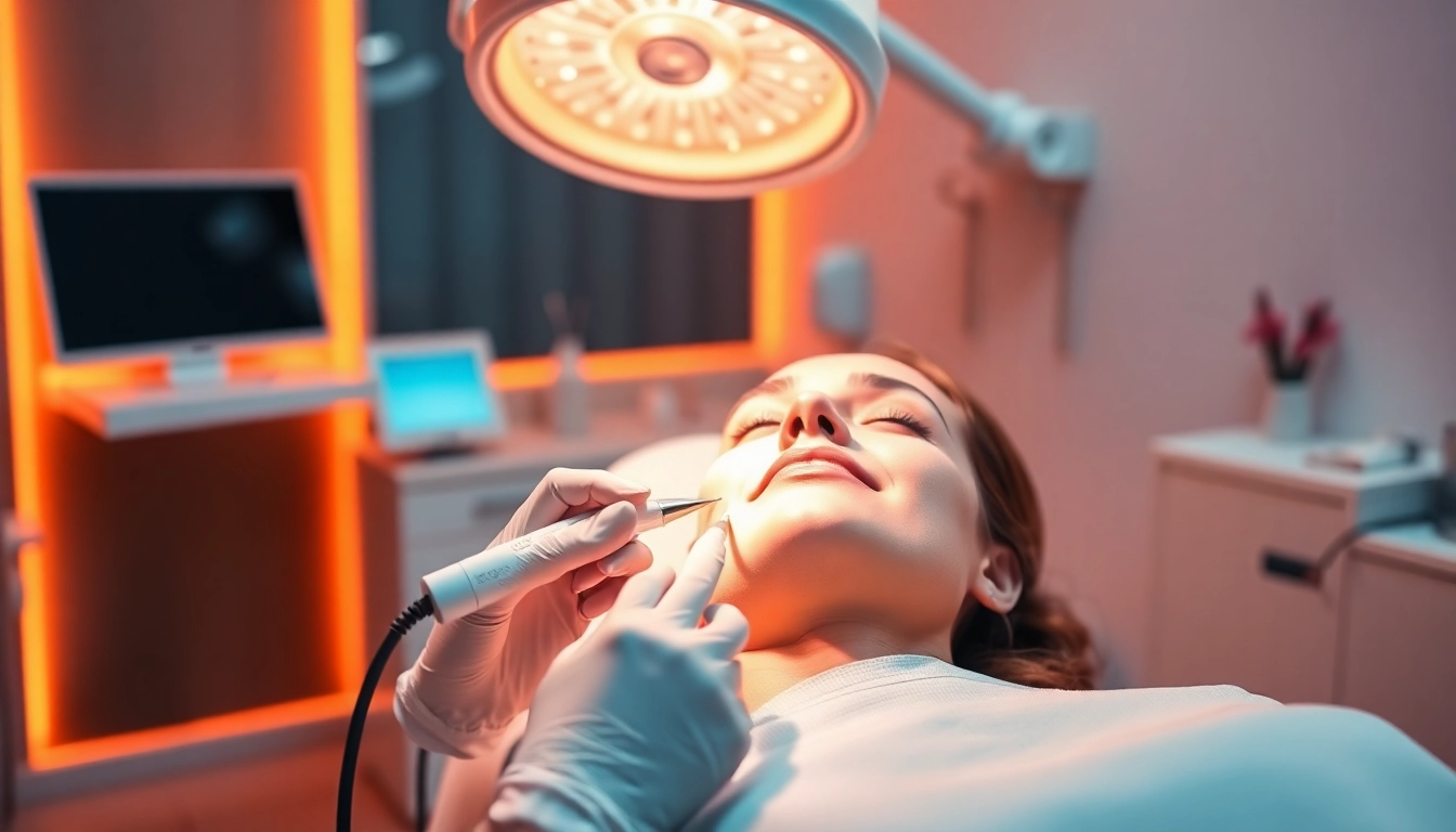 Expert administering a Fett-weg Spritze treatment in a modern clinic setting.