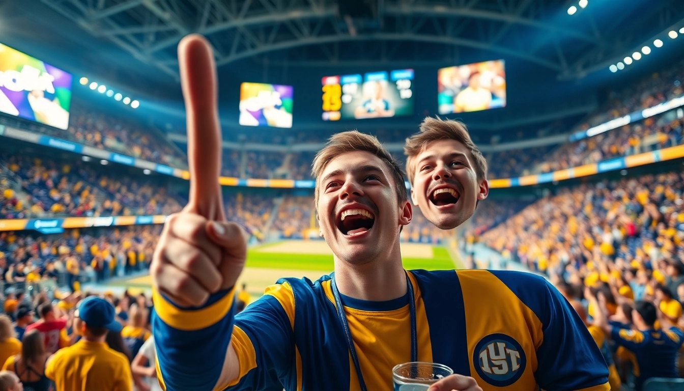 실시간스포츠중계에 열광하는 팬의 생생한 모습과 stadium 환경