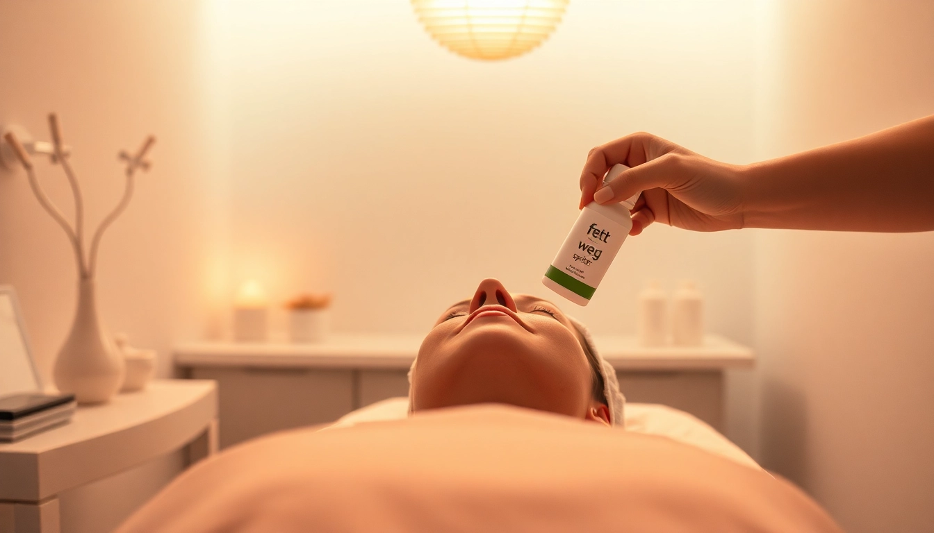 Administering the Fett-weg Spritze treatment in a relaxing clinic setting, highlighting expertise and care.