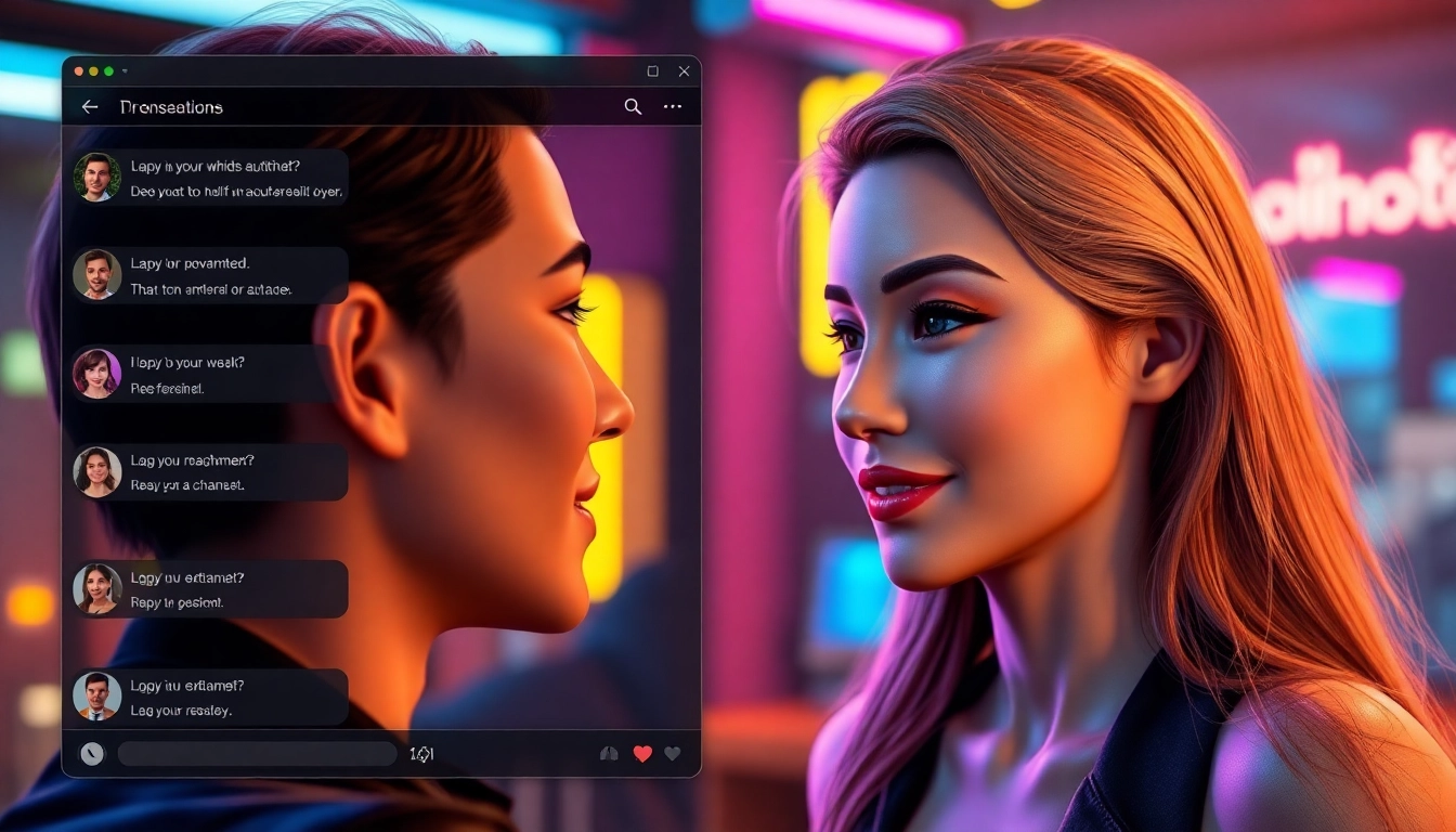 Engaging character AI 18+ chat environment featuring a diverse AI avatar.