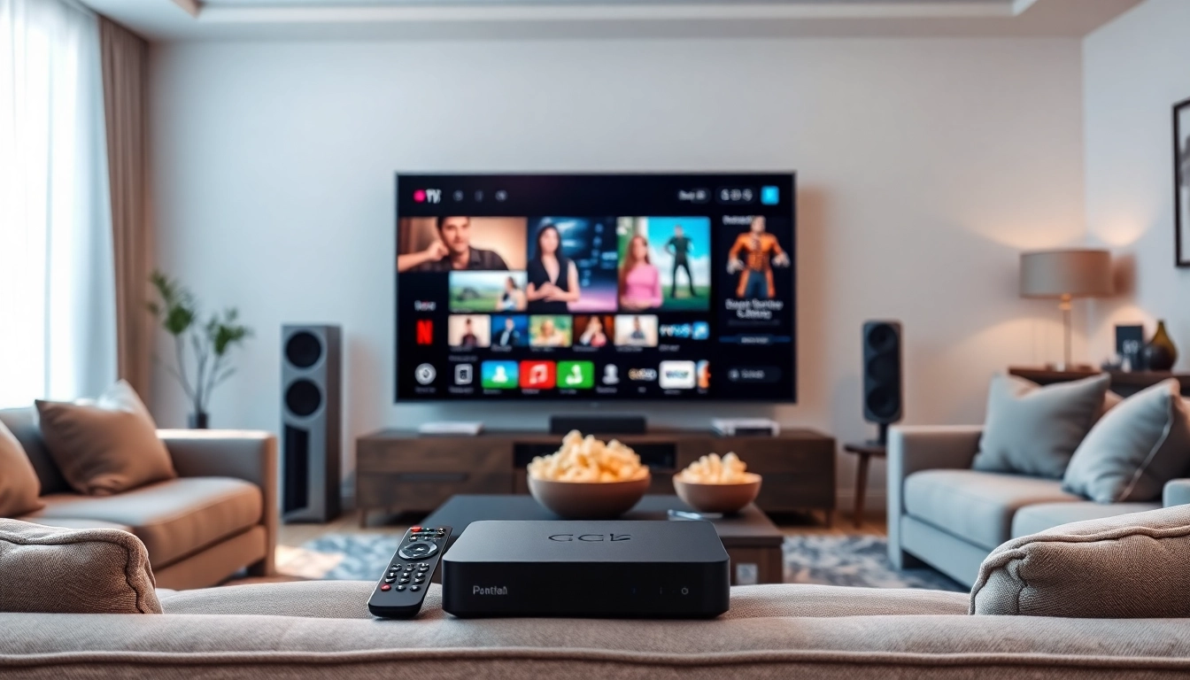 Explore IPTV Subscription USA with modern home entertainment setup showcasing vibrant streaming content.