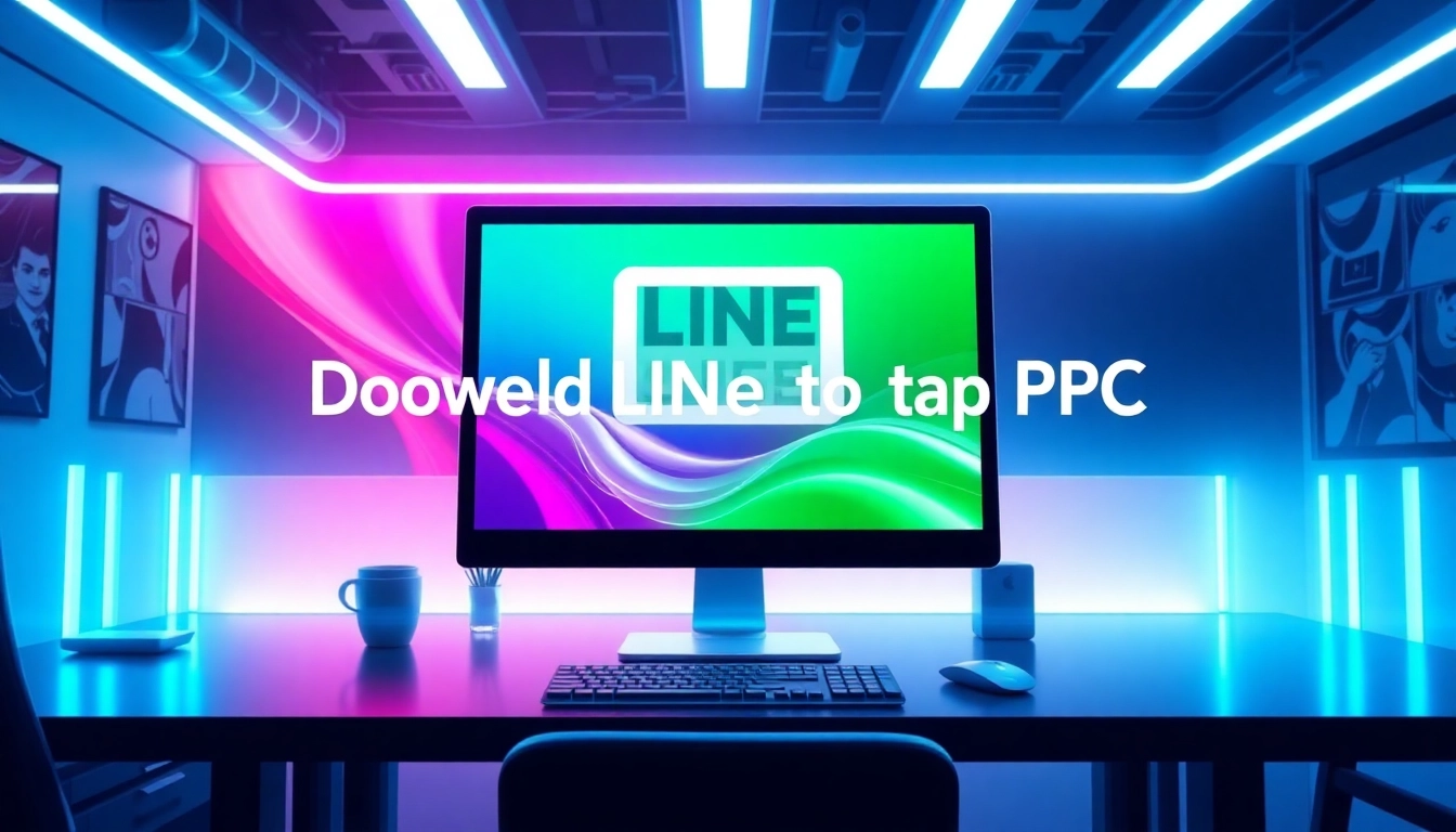 Download the line电脑版下载 app on your PC with a sleek interface showcased on a computer screen.