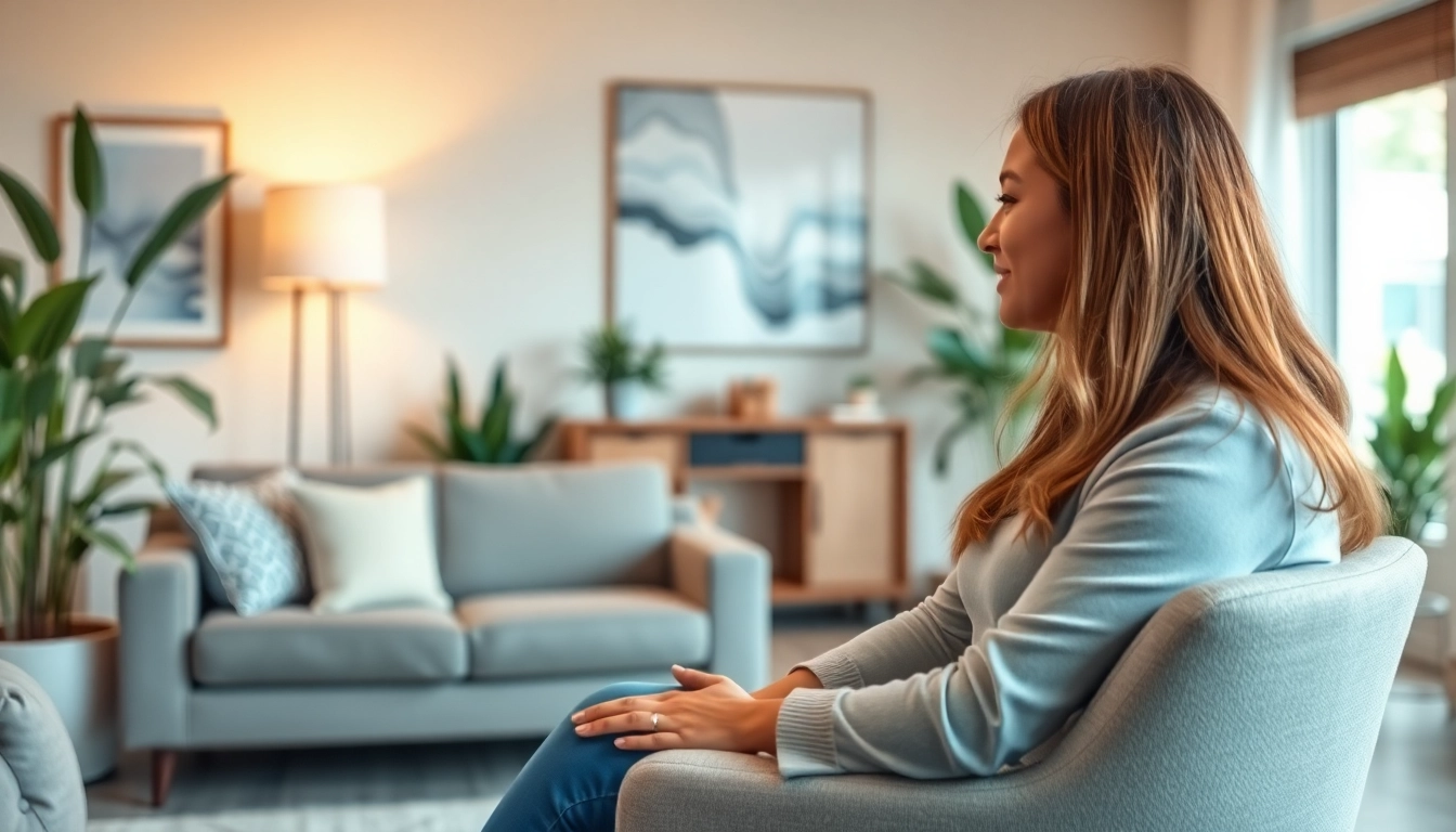 Engaging addiction therapy session with a therapist listening empathetically in a calming environment.