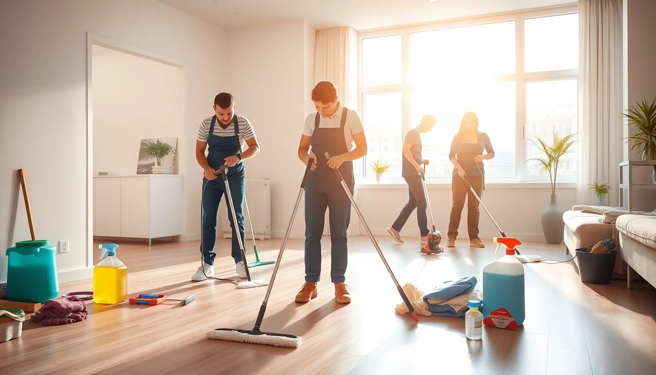 Bond cleaning Brisbane services in action by professional cleaners ensuring a sparkling result.