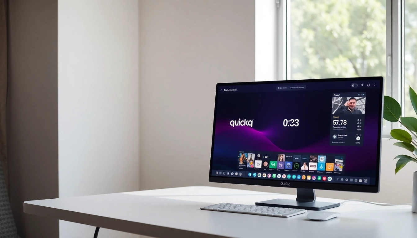 Explore the innovative features of quickq官网 on a sleek desktop setup.