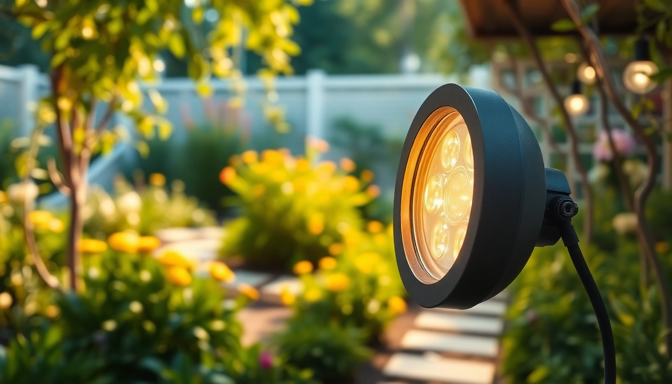 Illuminate your outdoor spaces with a sleek LED Waterproof light showcasing vibrant greenery.