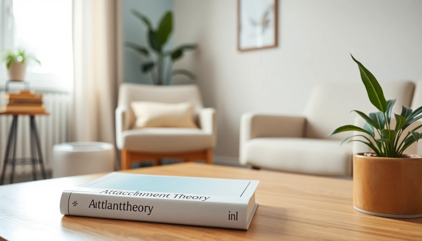 Therapy space for an attachment theory specialist with calming decor and natural light.