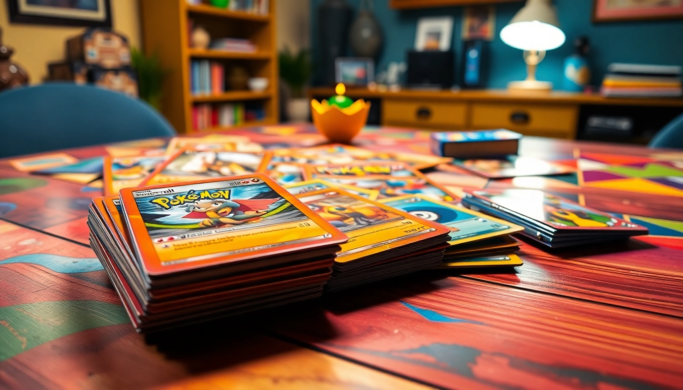 Showcasing valuable Real pokemon cards in a vibrant display with collectible booster packs.