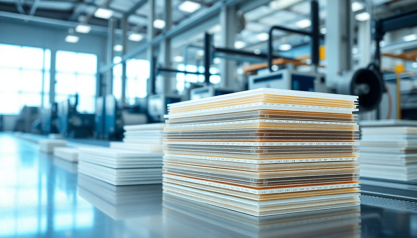 Exhibit of epoxy prepregs in a modern manufacturing setting, showcasing varied materials and advanced processes.