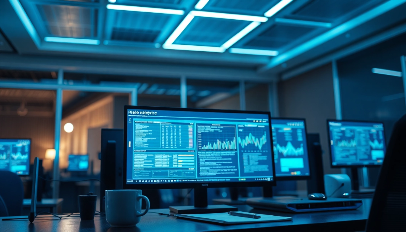 Analyze text prompts with an AI detection tool in a modern office.