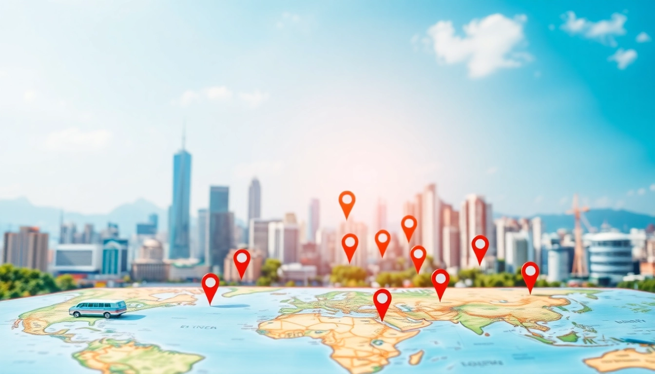 Engaging visual map highlighting key Locations around the city with clear markers.
