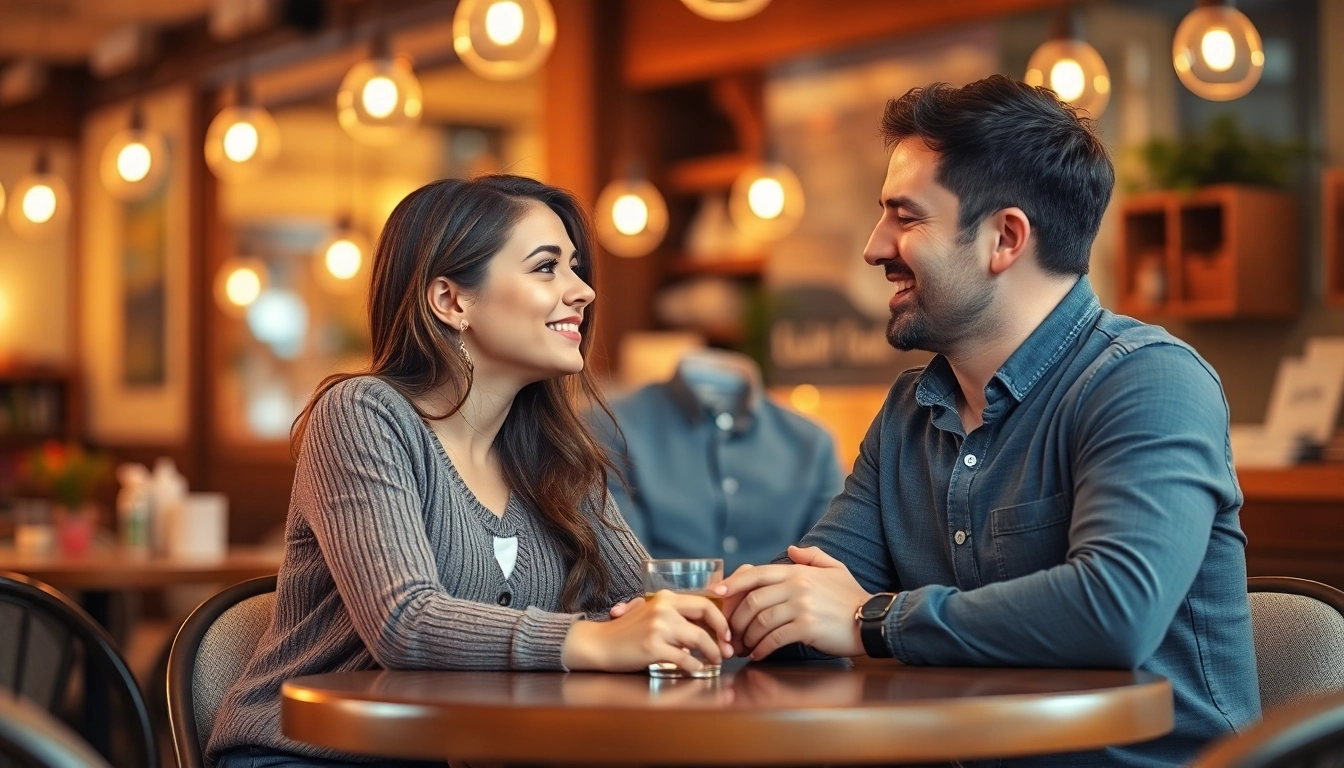 Couple communicating effectively in relationships at a cozy café setting, deepening their emotional bond.