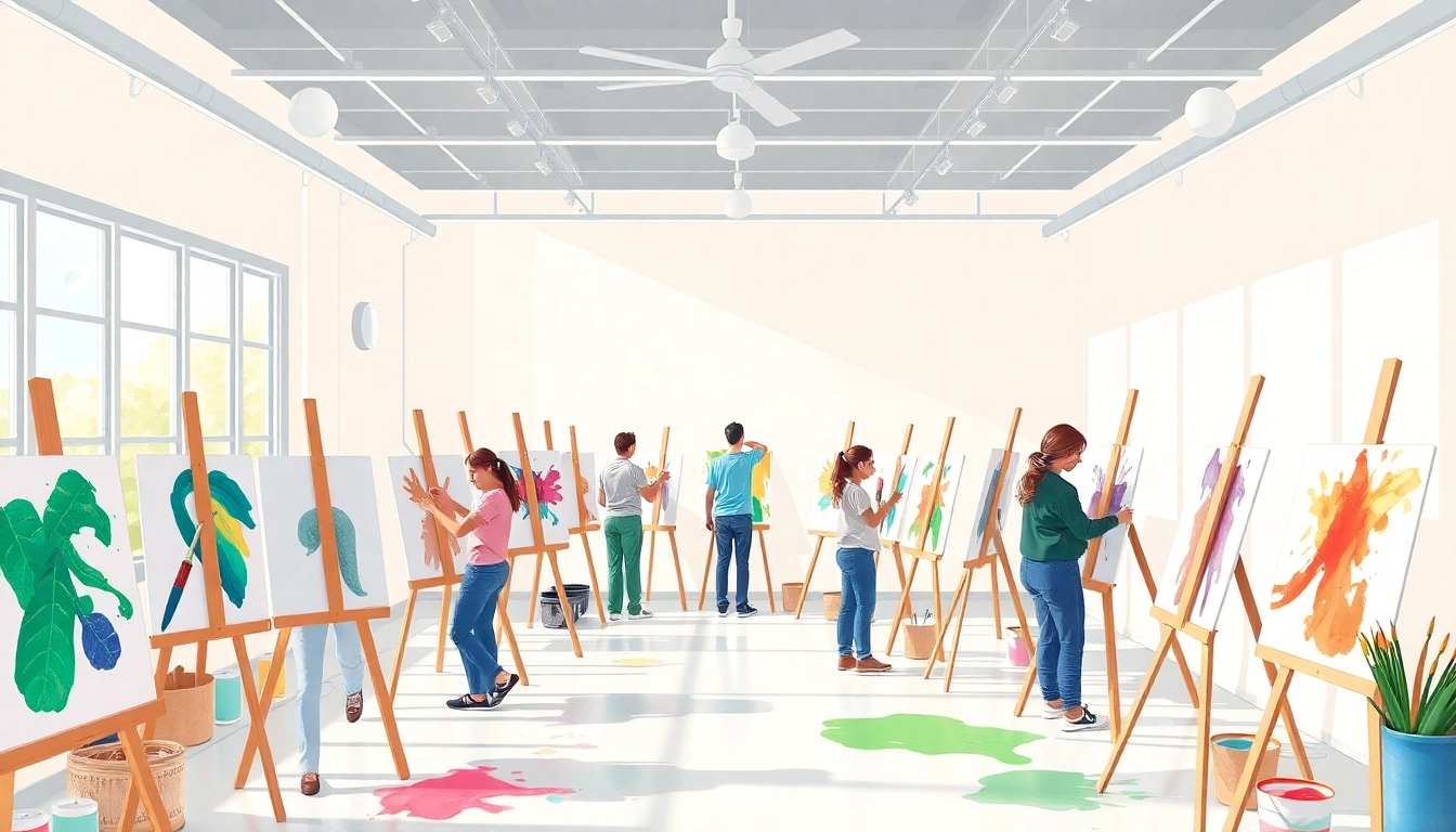 Engaging art lessons activity in a vibrant studio setting with students enhancing their skills.