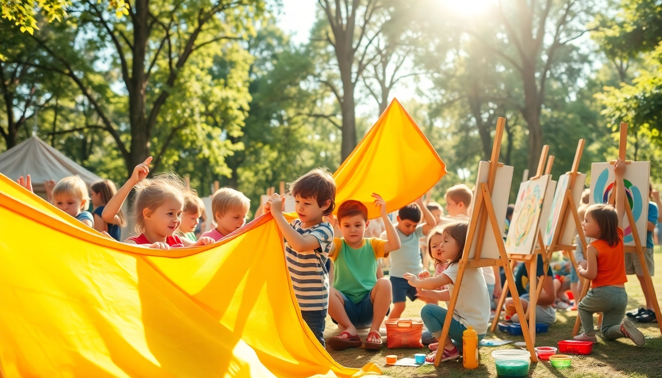 Children participating in fun activities at holiday camps, creating and playing.