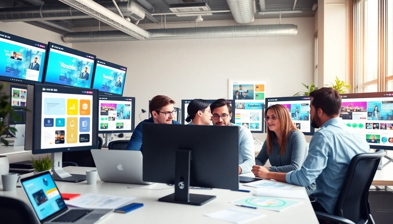 Collaborative team focused on kansas city website development within a bright modern workspace.